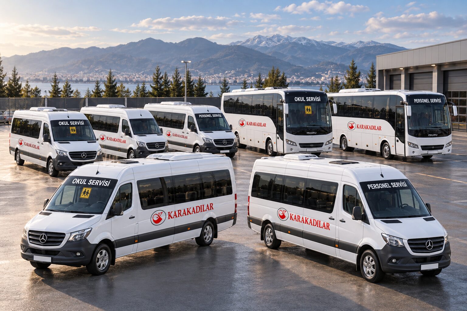 Karakadılar personel ve okul servisi filosu